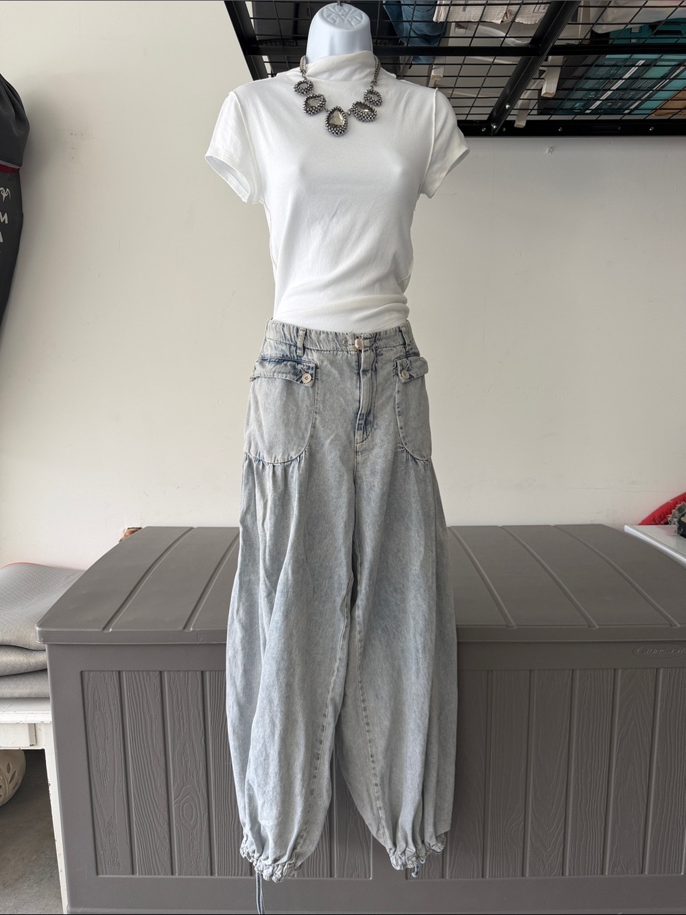 We The Free Faded Blue Denim Jeans with Branded Waistband